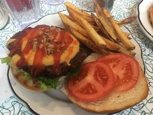 Susie's Seitan Burger at Angelhearts Donuts in Ithaca