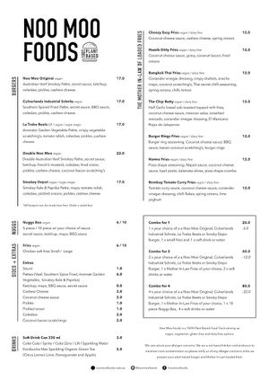 The Tasty Menu  at Noo Moo Foods - Food Truck in Heidelberg West