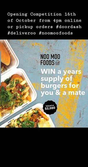 Burgers win now  at Noo Moo Foods - Food Truck in Heidelberg West