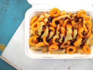 Burger Ring mother in law loaded fries  at Noo Moo Foods - Food Truck in Heidelberg West