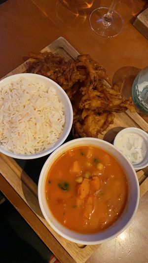 vegan sweet potato, spinach and chickpea dahl at The White Cross in Lancaster