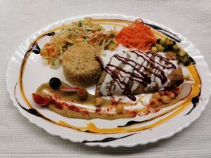 Lebanese Roll with especially souse 👍 at Vegan Story in Lisbon