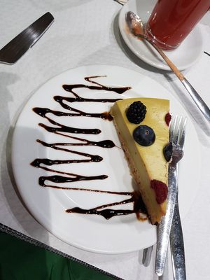 Lemon cheesecake made with avocado with a nutty, coconut base at Vegan Story in Lisbon