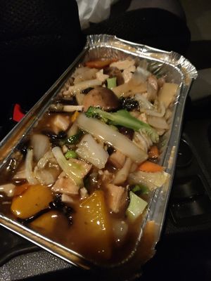 Fish chow mein at 2 Be Plant Based in Oswaldtwistle