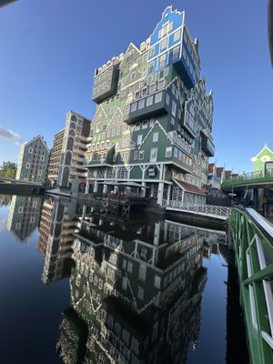 Hotel we stayed at across the road   at Bagels & Beans in Zaandam
