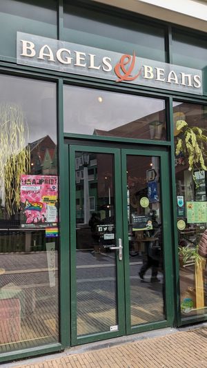 Entrance at Bagels & Beans in Zaandam