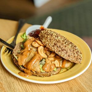 Vegan Bali Bagel at Bagels & Beans in Zaandam