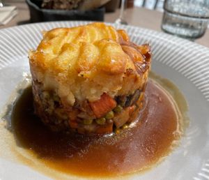Roasted Root Vegetable Cottage Pie  at Darwin Brasserie - Sky Garden in London
