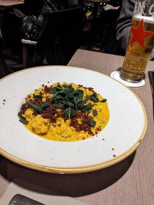 Pumpkin and sausage risotto at Darwin Brasserie - Sky Garden in London