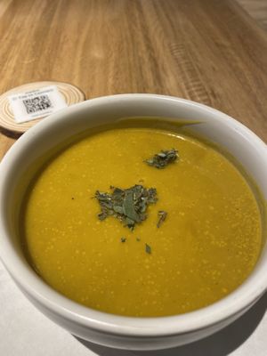 Buttnernut squash soup  at True Food Kitchen in Arlington