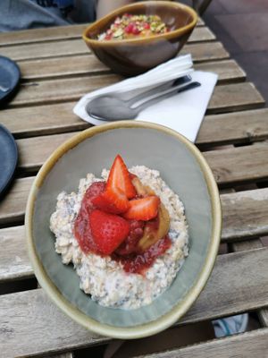 PB & J overnight oats. at T @ the dials in Brighton