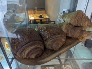 Croissant and Pain aux chocolate at T @ the dials in Brighton