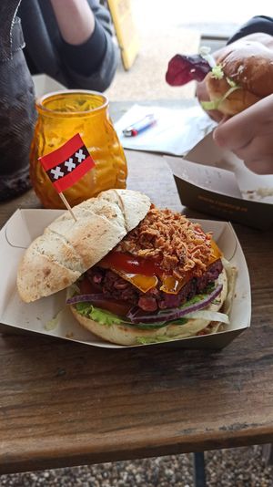 Lola's vegan burger at Food Crib in Amsterdam