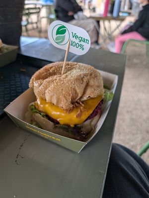 Vegan burger at Food Crib in Amsterdam