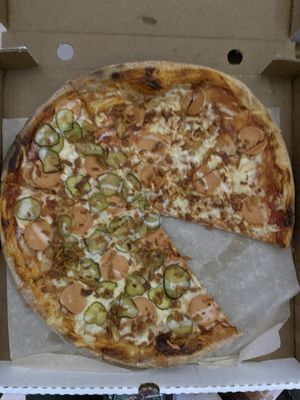 Hot Dog Pizza  at Nancy's Pizza in Moscow