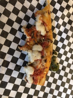 Diablo pizza .. almost eaten  at Pizza Flora in San Jose