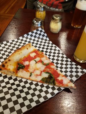 Margarita pizza (vegan) at Pizza Flora in San Jose