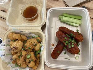 Vegan wings at Veggie Grill by Next Level in Cambridge