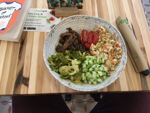 Bulgogi beef bowl at Veggie Grill by Next Level in Cambridge