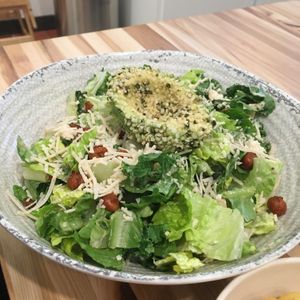 Savory kale Cesar salad (no bacons) at Veggie Grill by Next Level in Cambridge