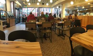 Ahhh pull uppa chair  at Veggie Grill by Next Level in Cambridge