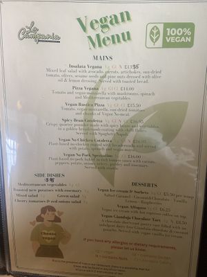 Menu  at La Campania in Arundel