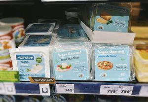 Vegan cheese  at iDEA in Belgrade