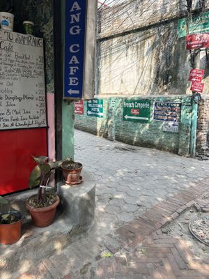 Follow the signs!  at French Creperie and Bar in Kathmandu