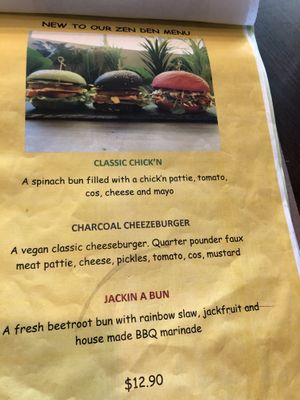 Popular burgers at Zen Den in Mooloolaba