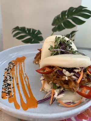 Simple buns - marinated jackfruit filling at Zen Den in Mooloolaba