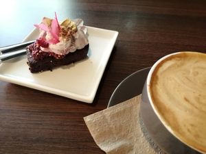 Coffee and cake at Zen Den in Mooloolaba