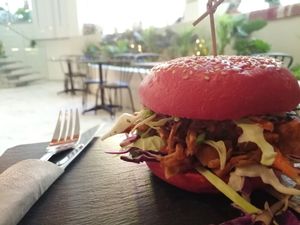 Burger at Zen Den in Mooloolaba