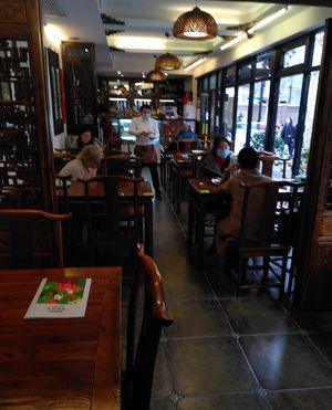 Indoor seating  at GōngDé Lín - Godly - Huanghe Rd in Shanghai