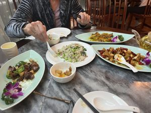 Enjoy! The fried rice was our own request; not on the menu.  at GōngDé Lín - Godly - Huanghe Rd in Shanghai