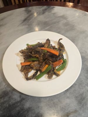 Fried shredded eel with sesame oil at GōngDé Lín - Godly - Huanghe Rd in Shanghai