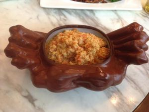 Sauteed crabmeat (vegan) at GōngDé Lín - Godly - Huanghe Rd in Shanghai