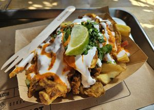 Vegan Chicken Shawarma Poutine at Frittenwerk - Bilk in Dusseldorf