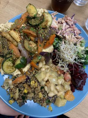 Za’atar Hummus sandwich and salad  at Simple Goodness in Penrith