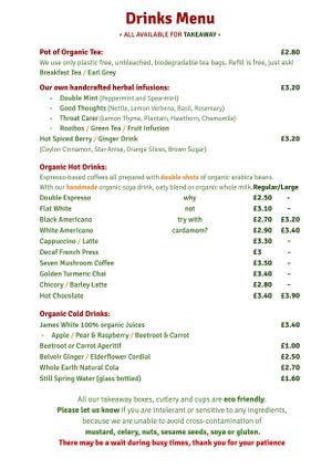 New Drinks Menu 2024 at Simple Goodness in Penrith