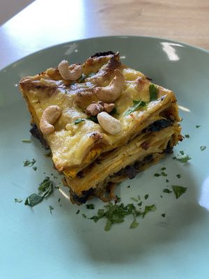 Lentil, squash and cashew lasagna   at Simple Goodness in Penrith