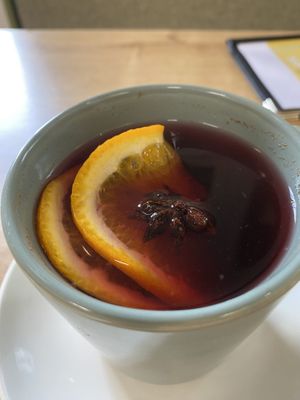 Delicious warm fruity drink  at Simple Goodness in Penrith