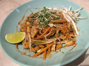 Vegan Pad Thai with brown rice Noodle at Simple Goodness in Penrith