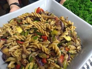 Wholemeal pasta salad at Simple Goodness in Penrith