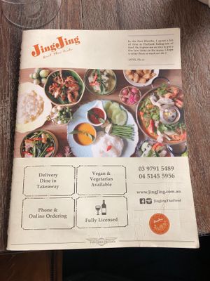 Has a vegan section of the menu at Jing Jing in Dandenong