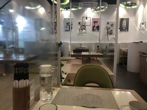 A lot of hotpot options. Very friendly people who don’t speak English. They do their best by using translation apps   at Hey Vegetarian in Shenzhen