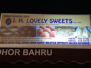 Shop sign. at JH Lovely Sweets in Johor Bahru