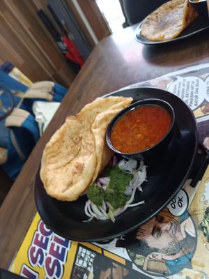 Chana batura with mint chutney at JH Lovely Sweets in Johor Bahru