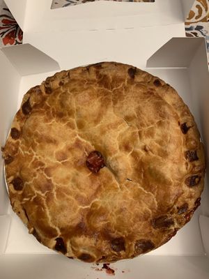 Strawberry rhubarb pie  at Torte Jeff Pie Co in Port Jefferson