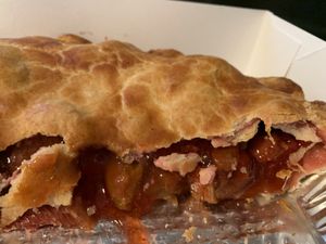 Strawberry rhubarb pie  at Torte Jeff Pie Co in Port Jefferson