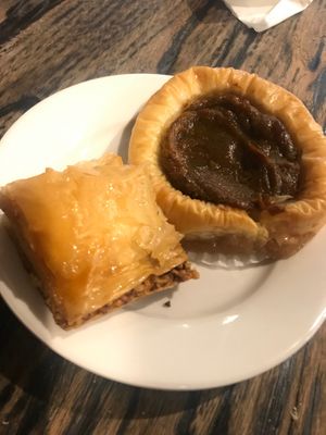Traditional baklava and pumpkin pie bird nest at The Baklava Lady in English Town